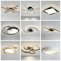 Plafonnier moderne pour chambre à coucher, salon, maison, lampe noire à montage en surface, éclairage LED pour la décoration intérieure