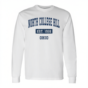 North College Hill Ohio Est 1916 Camiseta de manga larga azul marino D Vintage Sports - Product Image 2