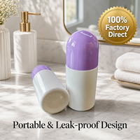 Flacon roll-on déodorant en plastique PP 60 ml, emballage cosmétique avec impression sérigraphique, forme cylindrique, bouchon à vis