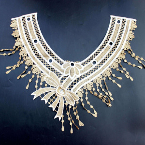 Motivo Ricamato Floreale Dorato Zeal per Abiti e Camicie, Accessorio Personalizzabile per Decorazione Costumi Fai-da-Te, Colletto Decorativo alla Moda - Product Image 2