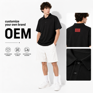 <span class=keywords><strong>Polo</strong></span> Homme Personnalisé avec Logo, Coupe Ample, Style Minimaliste Streetwear, Coutures Courbes, Style Techwear, OEM - Product Image 1