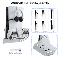 Support mural avec station de charge pour disque PS5 et console numérique Organisateur peu encombrant avec support de jeu de charge à double contrôleur