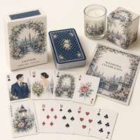 Cartes à jouer personnalisées en aquarelle pour mariage, portrait de couple Metropolitan Garden, jeu de poker, finition mate, cadeau souvenir