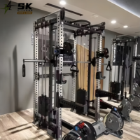 Machine Smith SK avec pile de poids de 160 kg, rack de musculation multifonctionnel et crossover à câbles pour salle de sport commerciale, acier de 3 mm