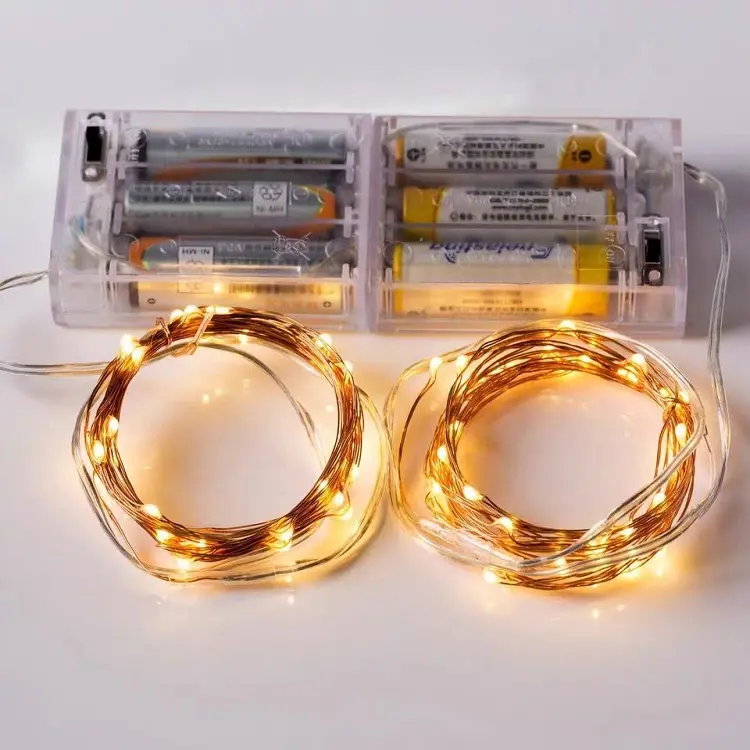 Dropshipping 3M 4M 5M 10 M 3AA Pin Hộp Dây Đồng Led String Ánh Sáng Cho Xmas Sạn Holiday lễ Hội