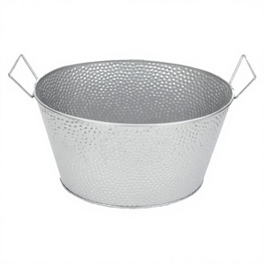 Cubo metálico multifuncional con asa, con acabado martillado, para bebidas, cerveza y bebidas frías, también como cubo para carbón de chimenea - Product Image 1