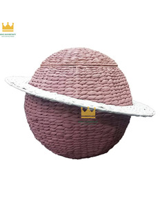 Cesta de Almacenamiento en Forma de Saturno Hecha a Mano, Cesta de Jacinto de Agua para Habitaciones Infantiles, Decoración del Hogar - Product Image 6