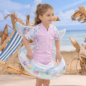 Flotador Inflable Infantil con Diseño de Sirena y Asas para Piscina o Parque Acuático, Edades 1-4, Forma Novedosa con Patrón de Dibujos Animados - Product Image 2