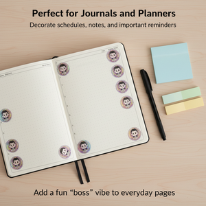 Etiquetas autoadhesivas de vinilo impresas personalizadas, impermeables, holográficas, decorativas, con logotipos de dibujos animados, pegatinas troqueladas - Product Image 5