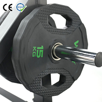 VIGFIT Disques de Poids Bumper Polygonaux Noirs Personnalisables avec Logo pour Équipement de Gymnastique, Haltères et Musculation