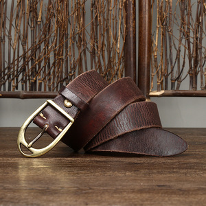 Wash Vintage Do Old Pure Cowhide Crack <span class=keywords><strong>Ceinture</strong></span> Hommes En <span class=keywords><strong>Cuir</strong></span> Aiguille Boucle Tendance Personnalité Cowboy Casual <span class=keywords><strong>Ceinture</strong></span> - Product Image 4