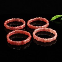 Bracelet en perles de quartz fraise naturel et cristal de bambou Aiyu en gros pour le commerce électronique et le streaming en direct