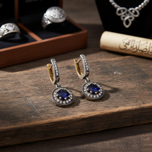 ไพลินกับเพทายหินแท้ต่างหูตุรกีขายส่ง Handcrafted 925เงินสเตอร์ลิงเครื่องประดับ - Product Image 2