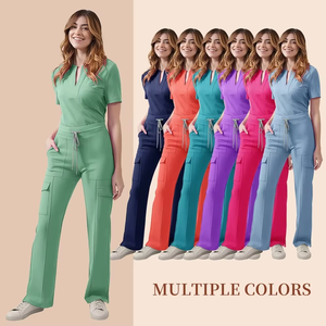 Comodo Set da ospedale Unisex pantaloni da infermiera da donna Scrub da uomo tessuto da <span class=keywords><strong>medico</strong></span> comodo da cura completo da <span class=keywords><strong>lavoro</strong></span> Set in magazzino - Product Image 6