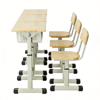 Bureau d'étudiant réglable en hauteur avec tiroir à livres et crochet pour casque, design anti-pincement, pieds en métal pour la maison et la salle de classe