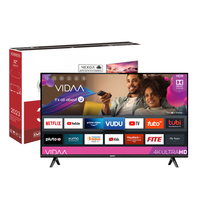 Televisor Inteligente LED de Marco Delgado de 32-75 Pulgadas del Fabricante, 4K UHD, Sistema Android, Google TV, Proyección para Uso en Hoteles