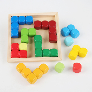 Bloques <span class=keywords><strong>de</strong></span> Construcción <span class=keywords><strong>de</strong></span> Madera al por Mayor, Cubo <span class=keywords><strong>de</strong></span> Rompecabezas Arcoíris, Juguete Educativo Ecológico DIY para la Educación Temprana y el Desarrollo del Pensamiento - Product Image 4