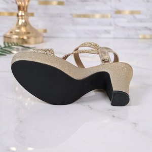Sandalias de Plataforma con Tacón de Bloque y Brillo, Punta Abierta, Correa al Tobillo con Hebilla, Calzado para Fiesta y Vestido de Noche - Product Image 6