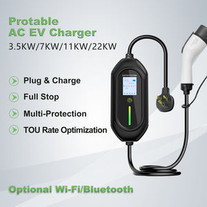 Cargador portátil 32A 7Kw EV Tipo 2 Tipo 1 estación <span class=keywords><strong>de</strong></span> carga <span class=keywords><strong>de</strong></span> CA móvil <span class=keywords><strong>de</strong></span> corriente ajustable para condición <span class=keywords><strong>de</strong></span> coches eléctricos BYD GBT nuevo - Product Image 2