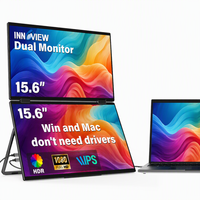 15,6 Zoll FHD 60Hz Dualer Tragbarer Monitor Faltbarer Großer Ständer 300 cd Helligkeit HDR-Display USB-C für Notebook Fernbedienung