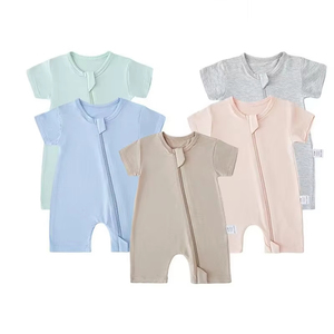 Pyjama grenouillère en bambou pour bébé Pyjama à fermeture éclair en bambou Vêtements personnalisés pour nouveau-né Vêtements d'automne en bambou pour enfants - Product Image 5