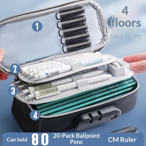 <span class=keywords><strong>Astuccio</strong></span> in Tessuto di Grande Capacità con Lucchetto a Combinazione, Logo Stampato, Portatile per Scuola e Ufficio, Confezione con Vassoio - Product Image 2