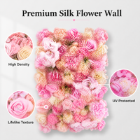 Panneau mural de fleurs artificielles en maille pour fond de mariage, vitrine, événementiel, DIY, avec roses et hortensias mélangés