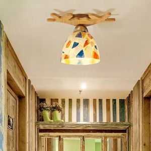 Lumière <span class=keywords><strong>de</strong></span> couloir <span class=keywords><strong>de</strong></span> style chinois, bois <span class=keywords><strong>de</strong></span> noyer noir, bois nordique, entrée, hall d'entrée, chambre à coucher, balcon, plafond - Product Image 2