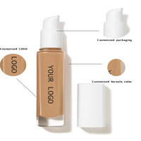 Échantillon gratuit de personnalisation de fond de teint liquide hydratant sans huile et anti-acné pour fond de teint hydratant teinté