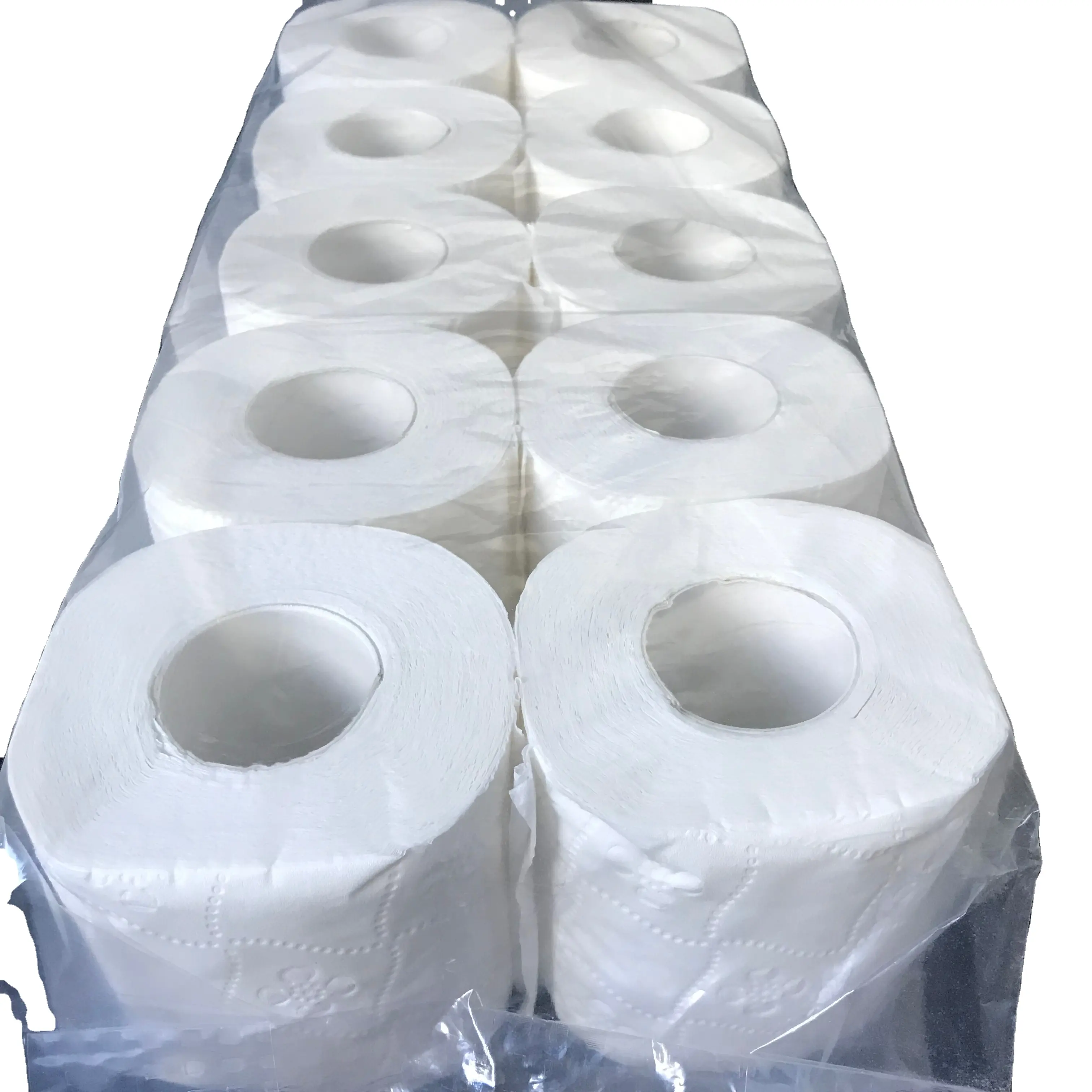 Çin düşük fiyat 100% bakire odun hamuru 3ply tuvalet kağıt rulolar doku yumuşak fsc
