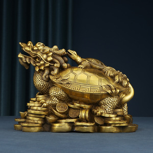 Figura de tortuga dragón Copper World de 4 y 6 pulgadas, decoración hecha a mano para el hogar, oficina, sala de estar, regalo - Product Image 3