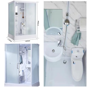 ตู้อาบน้ำแบบเลื่อนได้พร้อมที่กั้นห้องโดยสารในห้องน้ำโมดูลาร์แบบพกพา - Product Image 4