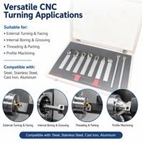 Ensemble de porte-outils de tournage externe indexable avec plaquettes en carbure, outil de coupe pour tour CNC pour l'acier