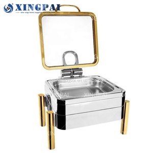 XINGPAI Fournitures de Restauration Cheffing Plats De Luxe Or Argent Réchaud Buffet Ensemble Réchauffeur de Nourriture pour le <span class=keywords><strong>Restaurant</strong></span> de <span class=keywords><strong>Dubaï</strong></span> - Product Image 3