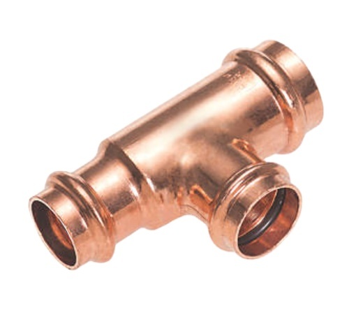 Factory Outlet Copper Press and Solder Tee Pipe Fittings for Push Fit Plumbing Available in Various Sizes