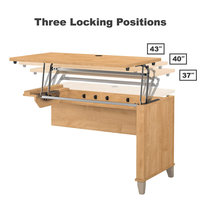 Bureau d'ordinateur convertible en forme de L durable avec plateau réglable en hauteur, organiseur de dossiers en bois et 2 étagères réglables