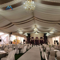 Tente de réception de luxe pour événements extérieurs, mariages, banquets et fonctions commerciales, en tissu PVC blanc imperméable avec structure en aluminium