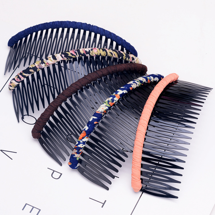 Несколько черных зубцов для волос в форме дуги, вилка для волос с тканевой тканью, украшение для волос для женщин