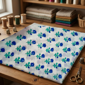 Tela estampada a mano india, hermosa y moderna, con estampado floral hecho a mano, tela de algodón para confección de trajes Salwar, material para hacer vestidos. - Product Image 2