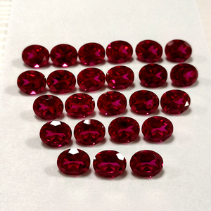 Corindón Sintético 5A Forma Ovalada 5 #   Piedra preciosa suelta de color rubí rojo para joyería de gemas sueltas - Product Image 1