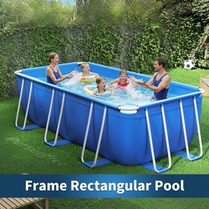Kolam Renang Tiup Berbingkai PVC untuk Rumah, Halaman Luar Ruangan, Berbagai Ukuran, Jaring Tebal, Rangka Tritech Tahan Lama, Tangga Pengaman - Product Image 1
