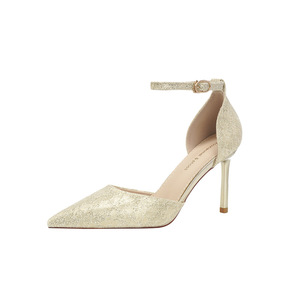 8778E <b>Satin</b> Pumps Pointed Toe Stiletto Heel Ankle Strap Bridal <b>Shoes</b> High Heel Light Weight <b>Wedding</b> Bride Party - Product Image 5