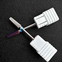Machine à polir les ongles 2-en-1 à double tête en acier tungstène de marque YV, outil de perçage avant pour capsules d'acrylique, grain 4/6 pour cuticules
