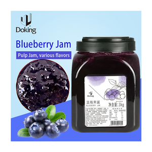 Doking 3kg Mermelada de frutas Mermelada de arándanos Natural Sin azúcar Sin conservantes para bebidas frías Pasteles Té de la leche Recetas de frutas en conserva - Product Image 1