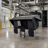Tenda Atap Mobil Hard Shell Aluminium 4 Musim dengan Bukaan Samping TPU Skylight untuk Berkemah di Bak Truk SUV Off Road 4x4