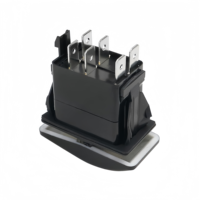 Interrupteur à bascule ON-ON-OFF avec lumière LED bleue, 6 broches, 20A, pour voitures, caravanes, yachts, bus