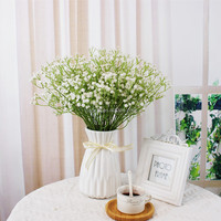 Bunga Baby Breath Plastik Buatan Tiruan Simulasi Tinggi Gypsophila Batang Bunga Buatan Tangan untuk Dekorasi Vas Pernikahan