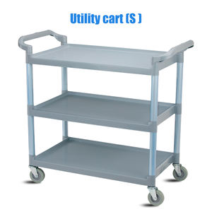 Troli plastik tiga lapisan, troli kecil tiga lapisan minuman komersial untuk dapur katering bus - Product Image 2