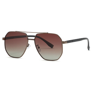 Lunettes de soleil carrées SPOEN, monture en métal, polarisées UV400, protection solaire rétro pour hommes, adultes - Product Image 2