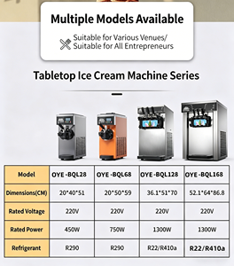 Machine à glace molle multi-tensions 220V 110V, 3 saveurs, avec congélateur à affichage pour la vente de glaces - Product Image 3